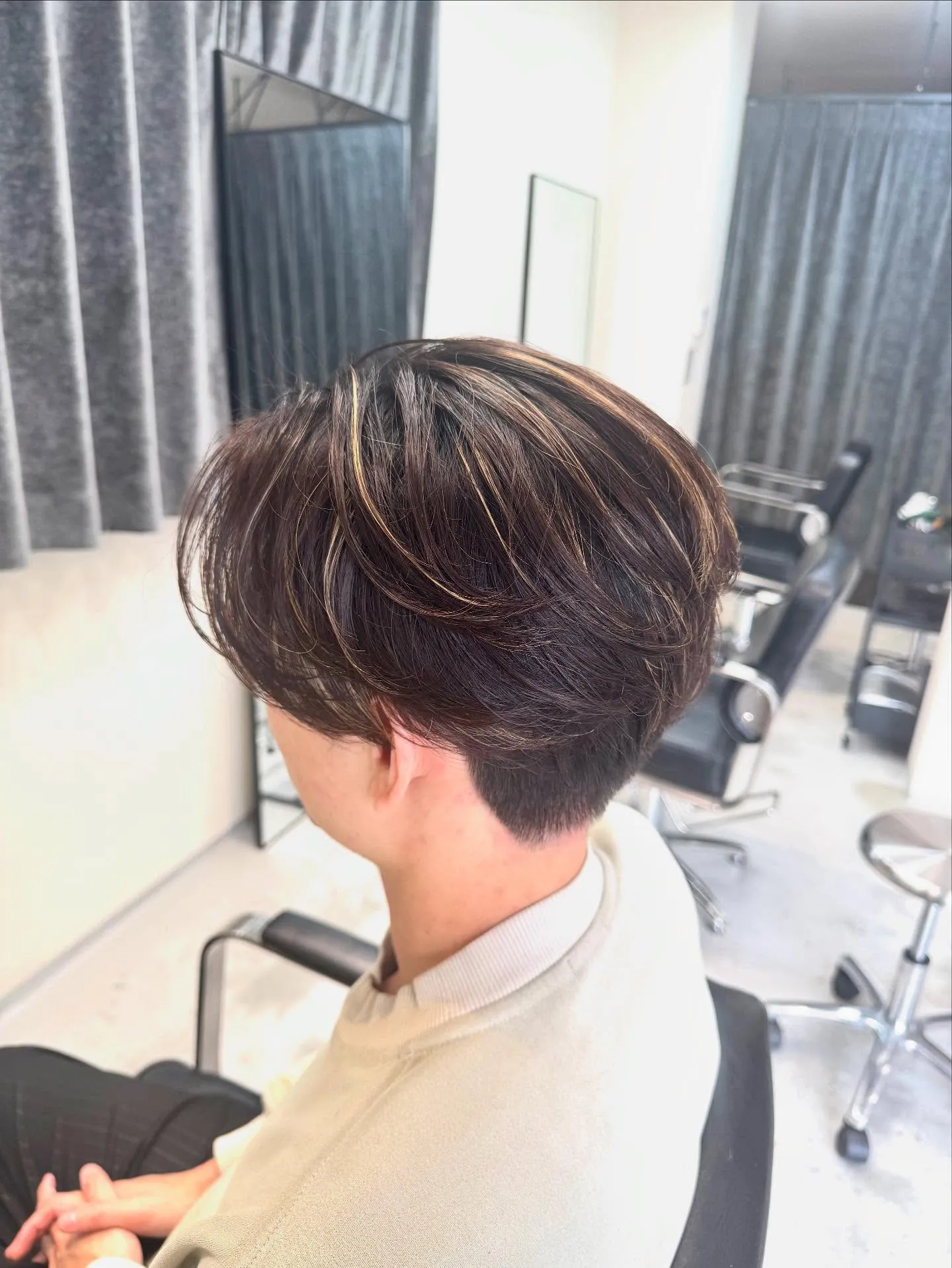 センターパートにハイライト🤩