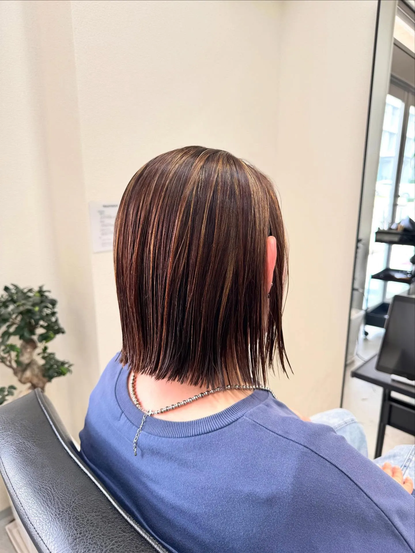 切りっぱなしボブとハイライト🤩