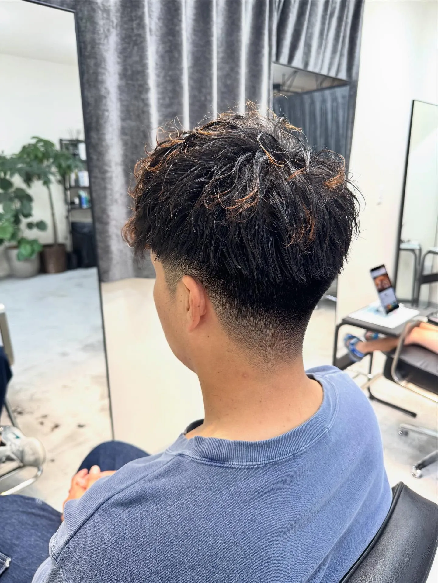 残ったパーマでスペインカール👨‍🦱